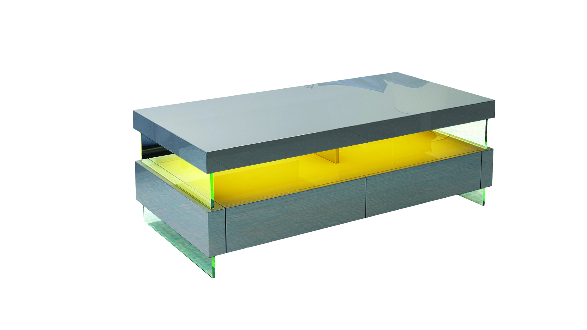 599-RIA-COFFEE TABLE WITH LED LIGHT-LIGHT GREY