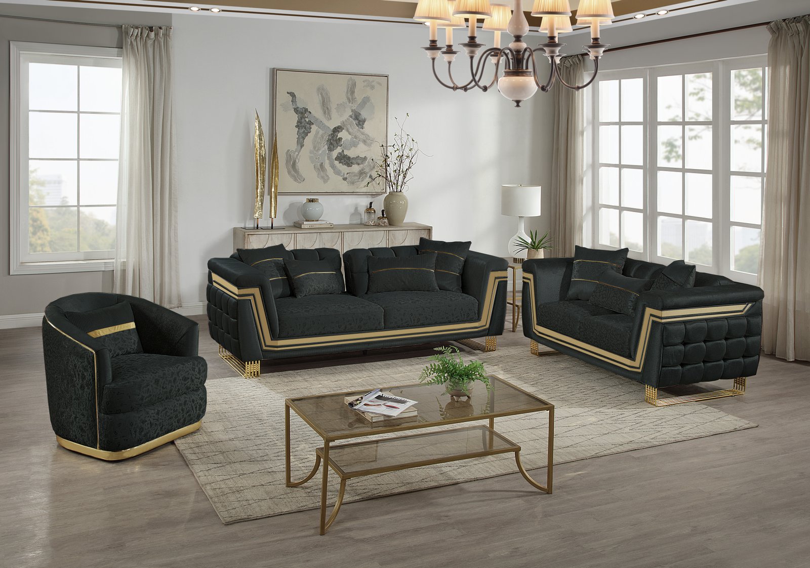 387 – STATIONARY SOFA SET